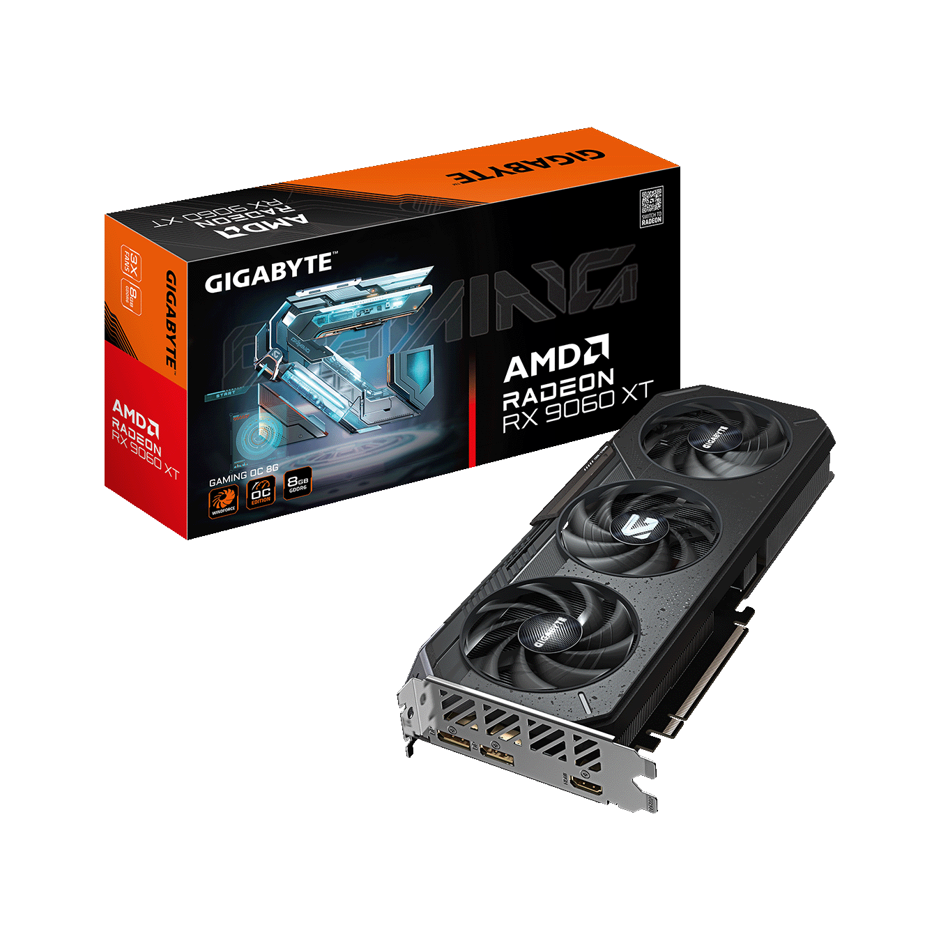 GIGABYTE AMD Radeon RX9060XT GDDR6 8GBメモリ搭載