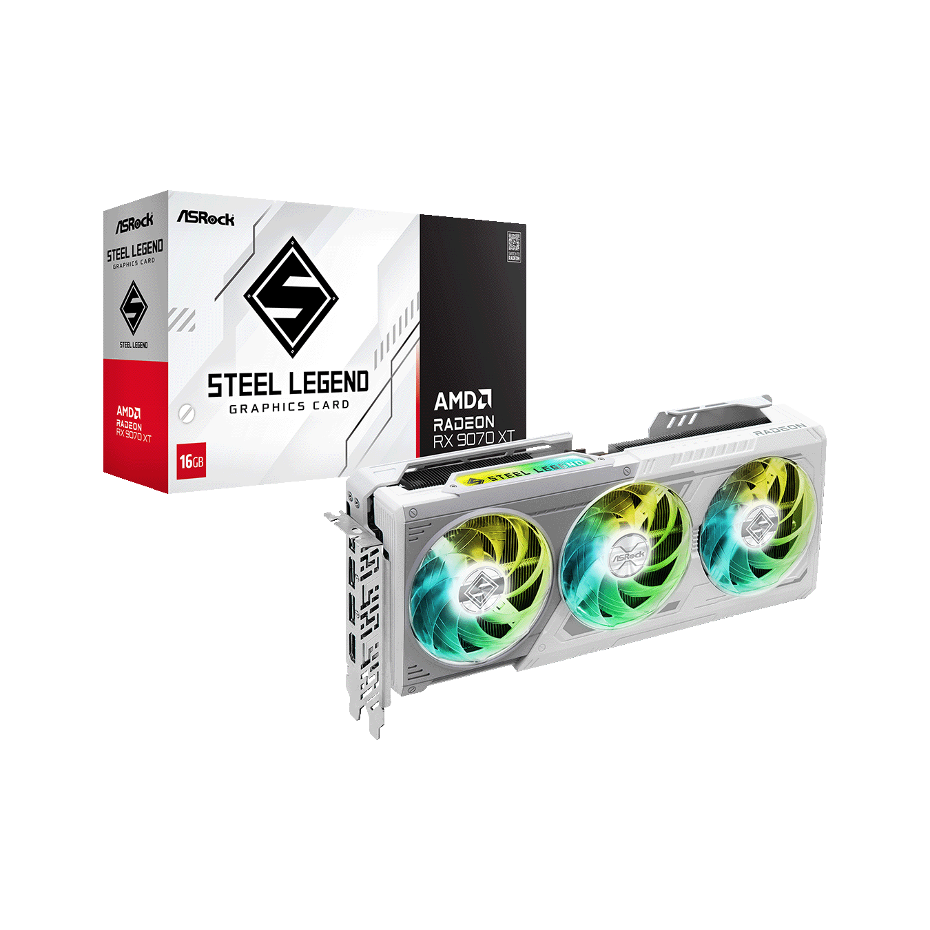 ASRock(アスロック) Radeon RX 9070 XT ホワイトカラートリプルファン搭載 グラフィックボード
