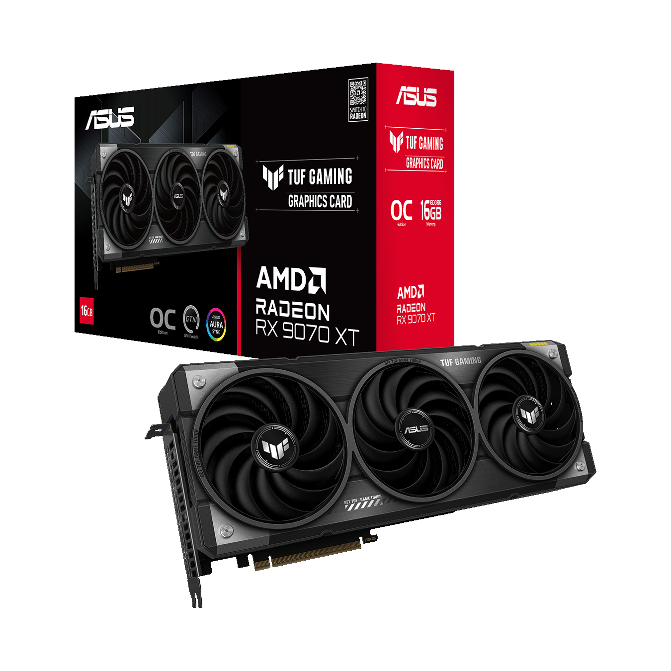 ASUS(エイスース) TUF Radeon RX 9070 XT トリプルファン搭載 オーバークロックグラフィックボード