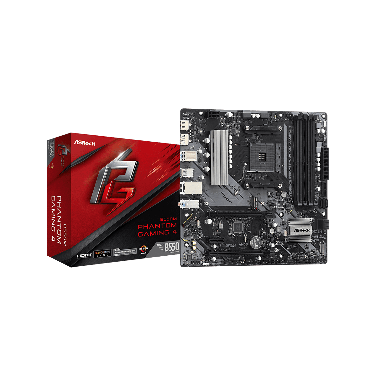 ASRock Socket AM4 AMD B550 MicroATX マザーボード