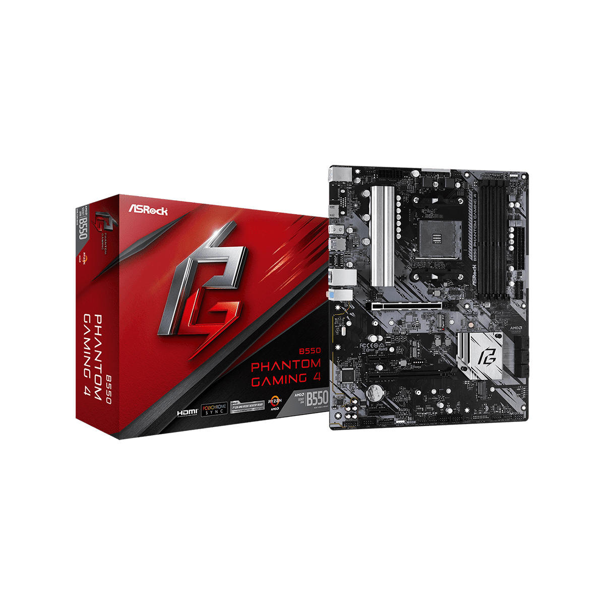 ASRock Socket AM4 AMD B550 ATX マザーボード B550 Phantom Gaming 4