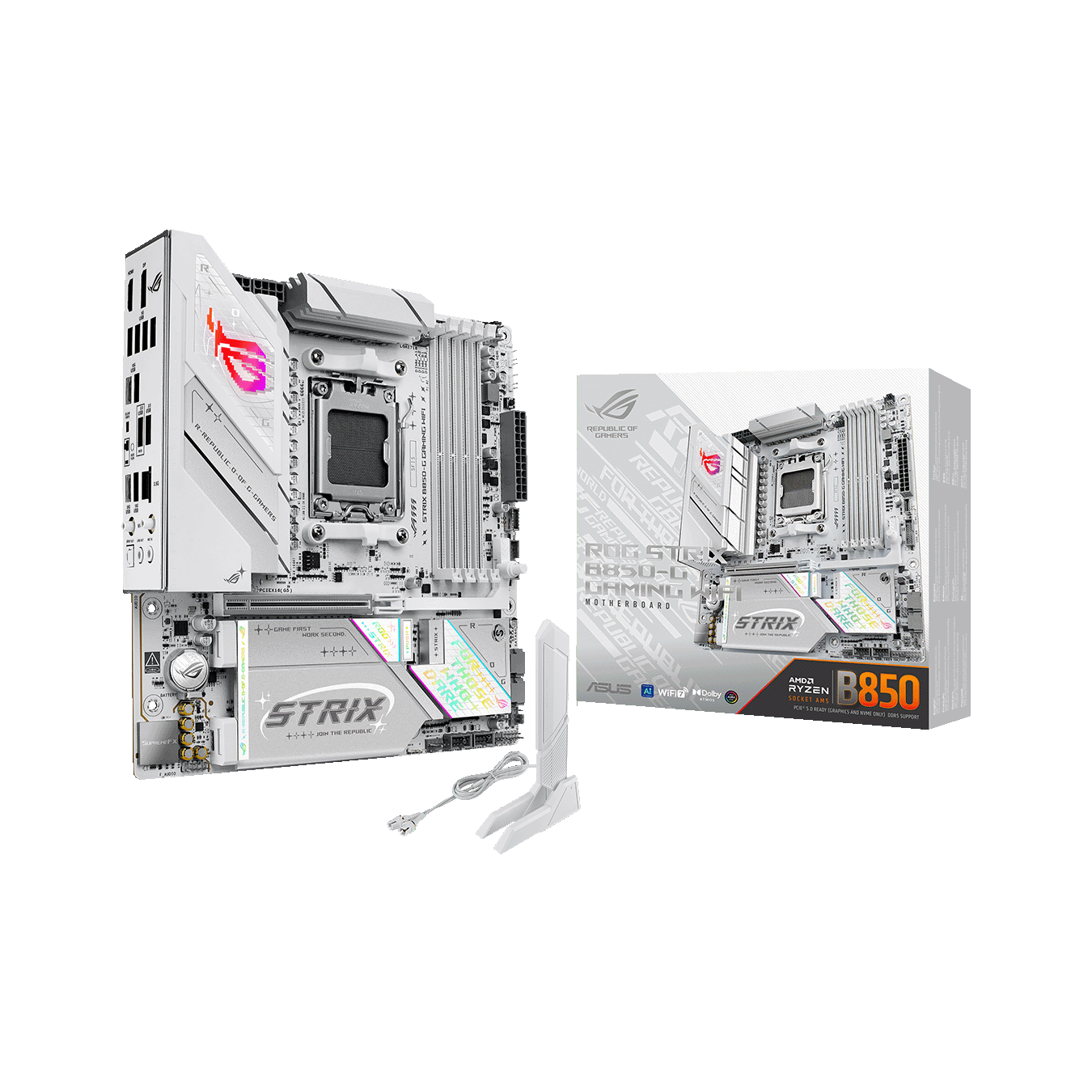 ASUS(エイスース) Socket AM5 AMD B850 MicroATX WiFi+Bluetoothモジュール付属 マザーボード ROG STRIX B850-G GAMING WIFI
