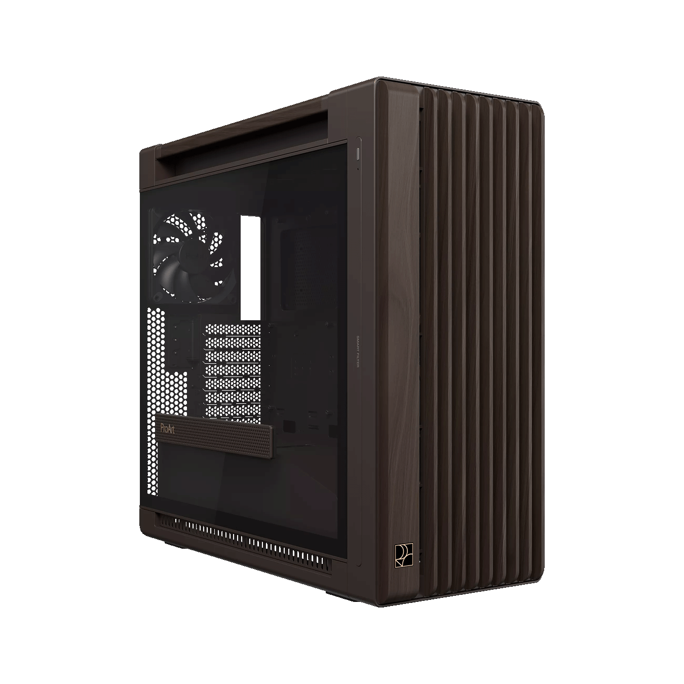ASUS (エイスース) ProArt PA602 WALNUT WOOD TGシリーズ EATXマザーボード対応 木製フロントパネル＆強化ガラスサイドパネル 採用 PCケース (レトロブラウン)