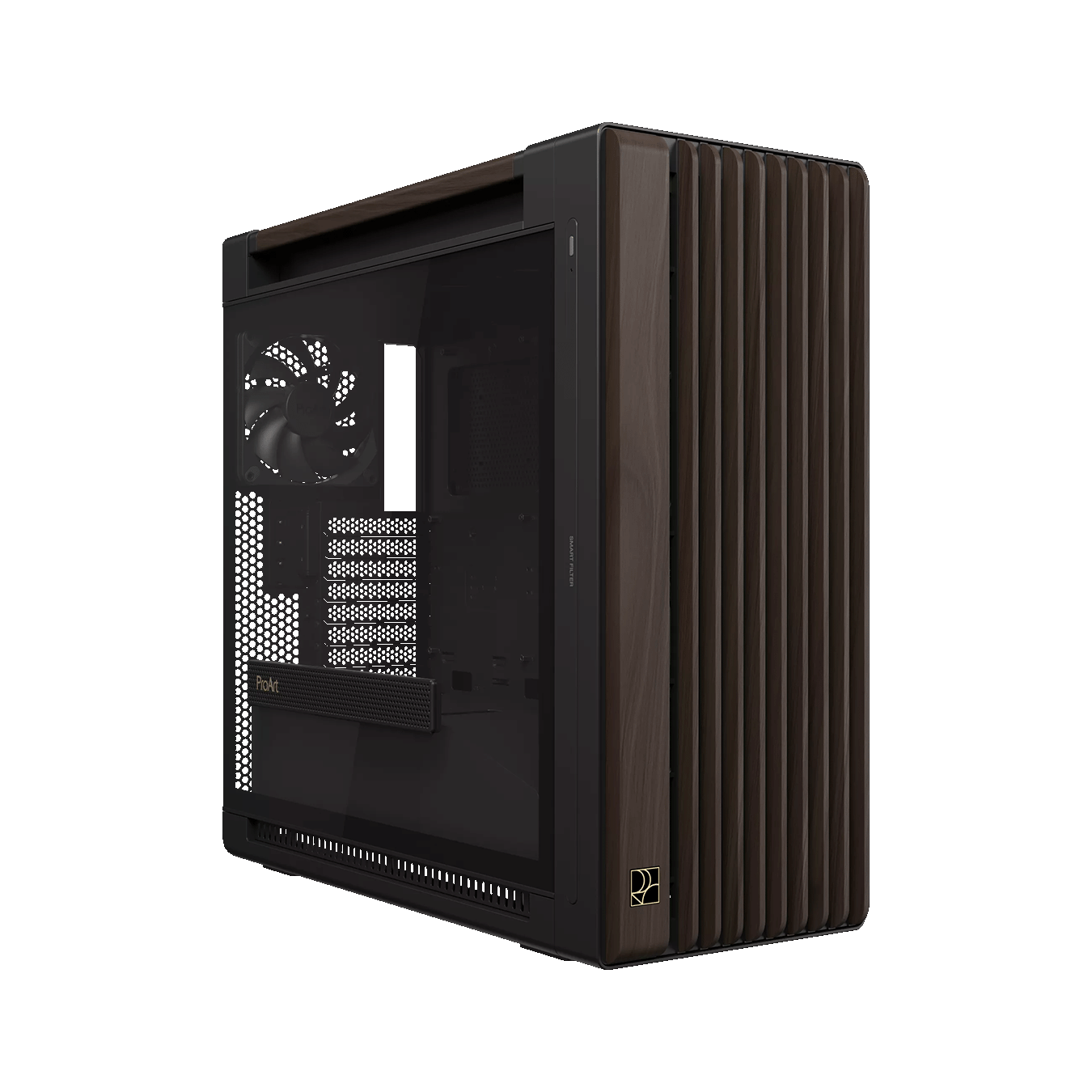 ASUS (エイスース) ProArt PA602 WALNUT WOOD TGシリーズ EATXマザーボード対応 木製フロントパネル＆強化ガラスサイドパネル 採用 PCケース (モダンブラック)